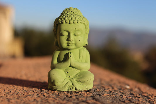 Colorful Buddha Figurine | Concrete Anjali Buddha | Namaste Figurine