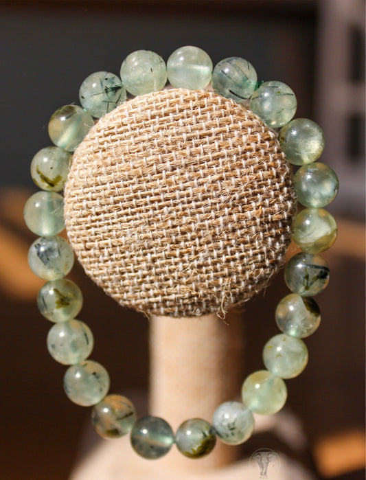 Prehnite and Epidote Bracelet 8mm