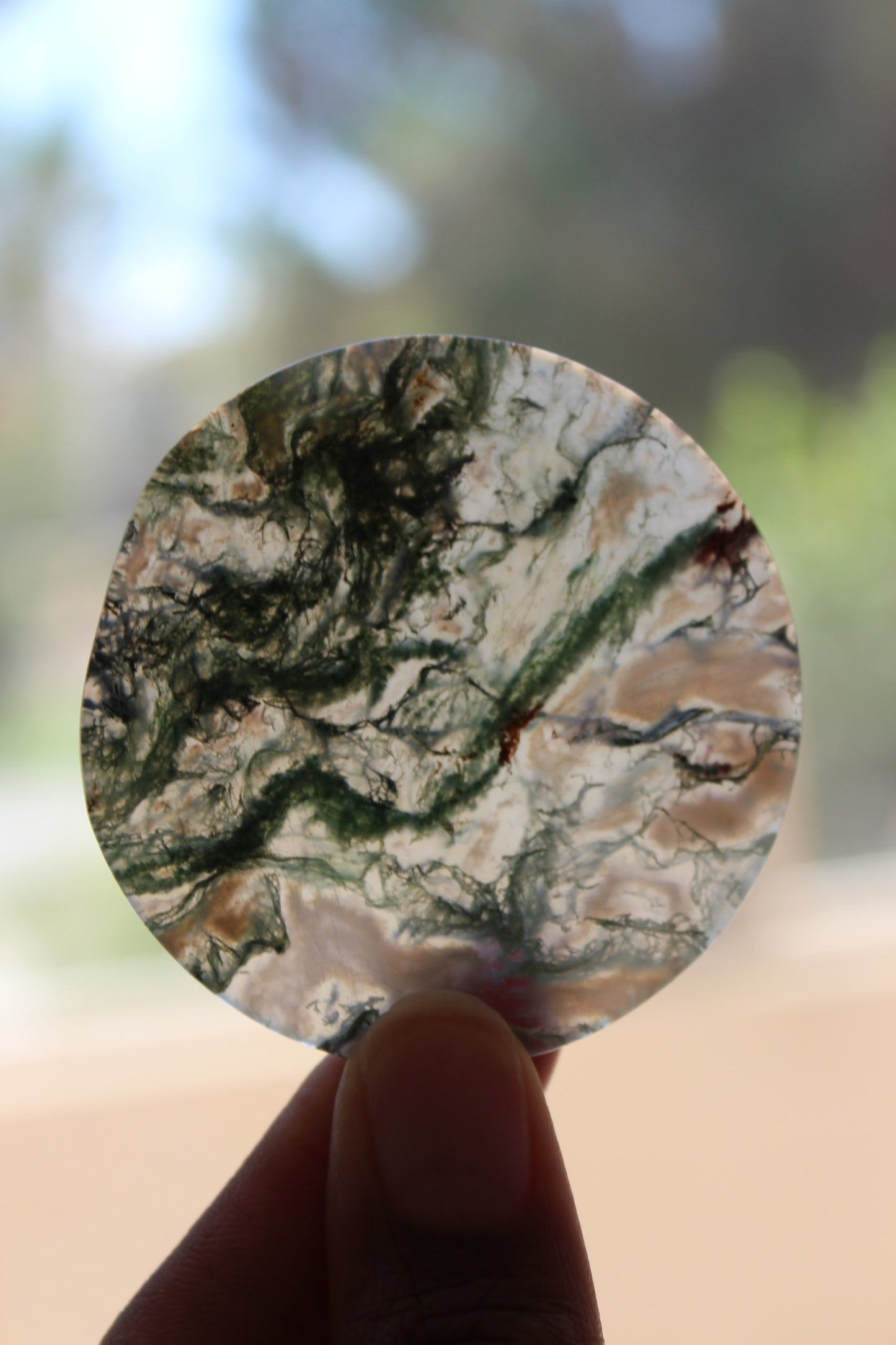 Moss Agate Disc | Flat Round Crystal | Moss Agate Coin | Tons of Soul