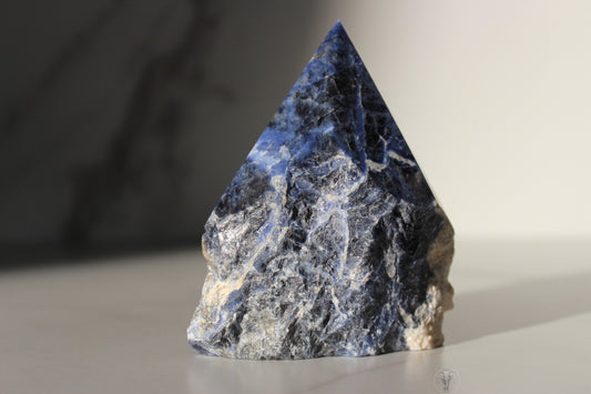 Sodalite Polished Top, Raw Sides Point (3)