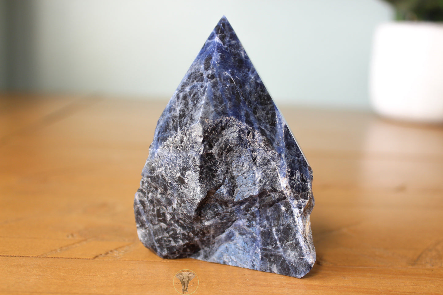 Sodalite Polished Top, Raw Sides Point (3)