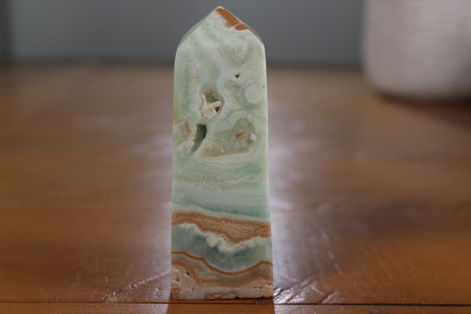 Blue Aragonite / Caribbean Calcite Obelisk (6)