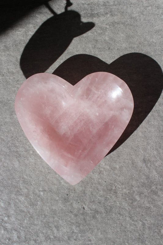 Rose Quartz Heart Shaped Bowl | Rose Quartz Trinket Dish | Tons of Soul