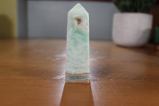 Blue Aragonite / Caribbean Calcite Obelisk (2)