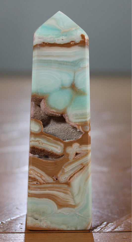 Blue Aragonite / Caribbean Calcite Obelisk (7)