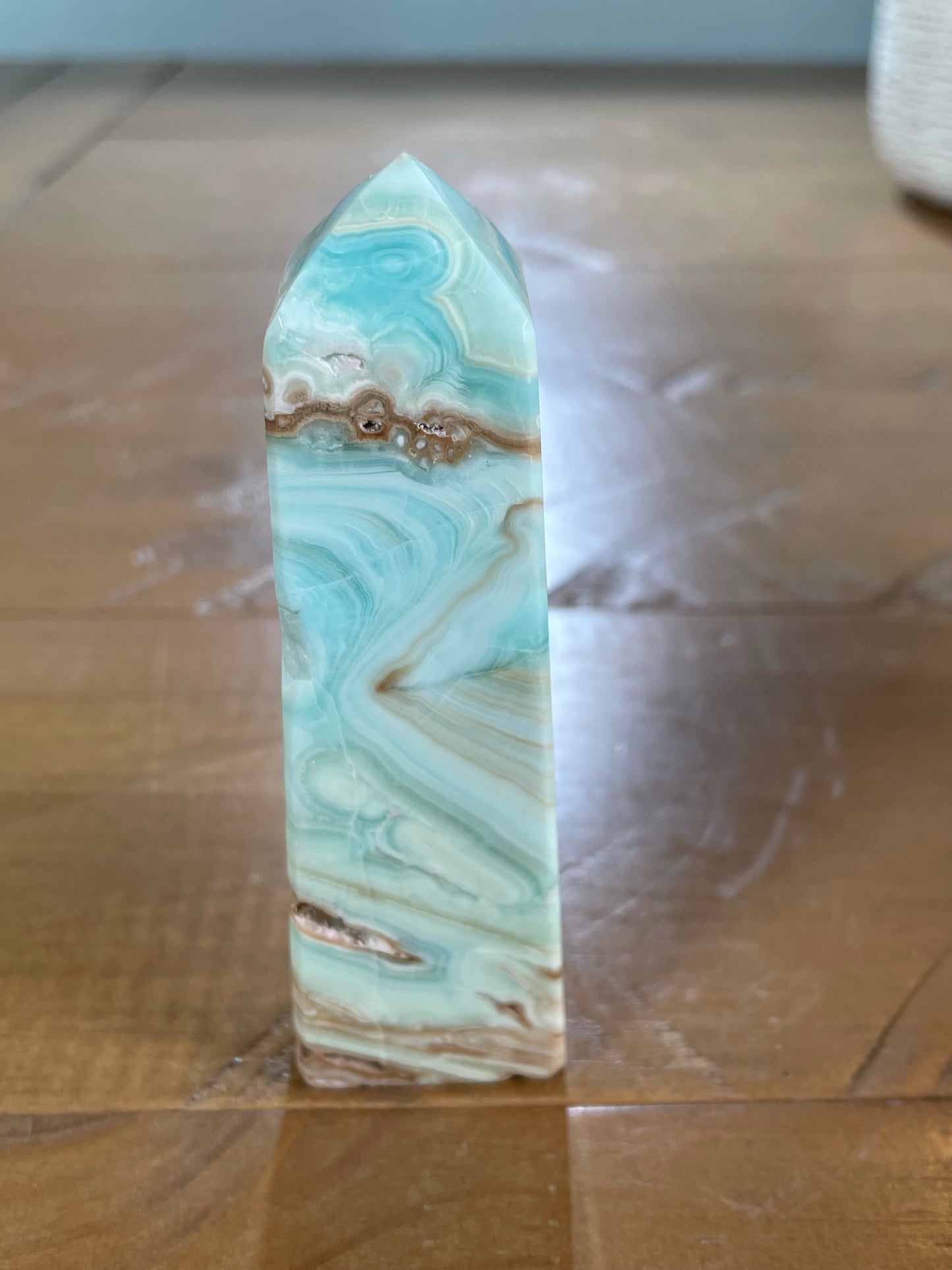Blue Aragonite / Caribbean Calcite Obelisk (3)