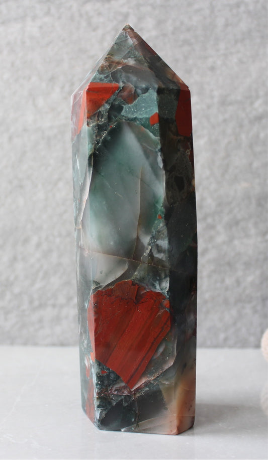 Large African Bloodstone Tower | African Bloodstone Point Tons of Soul