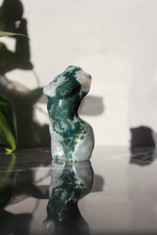 Moss Agate Goddess Model | Crystal Body Carving | Crystal Female Torso | Tons of Soul