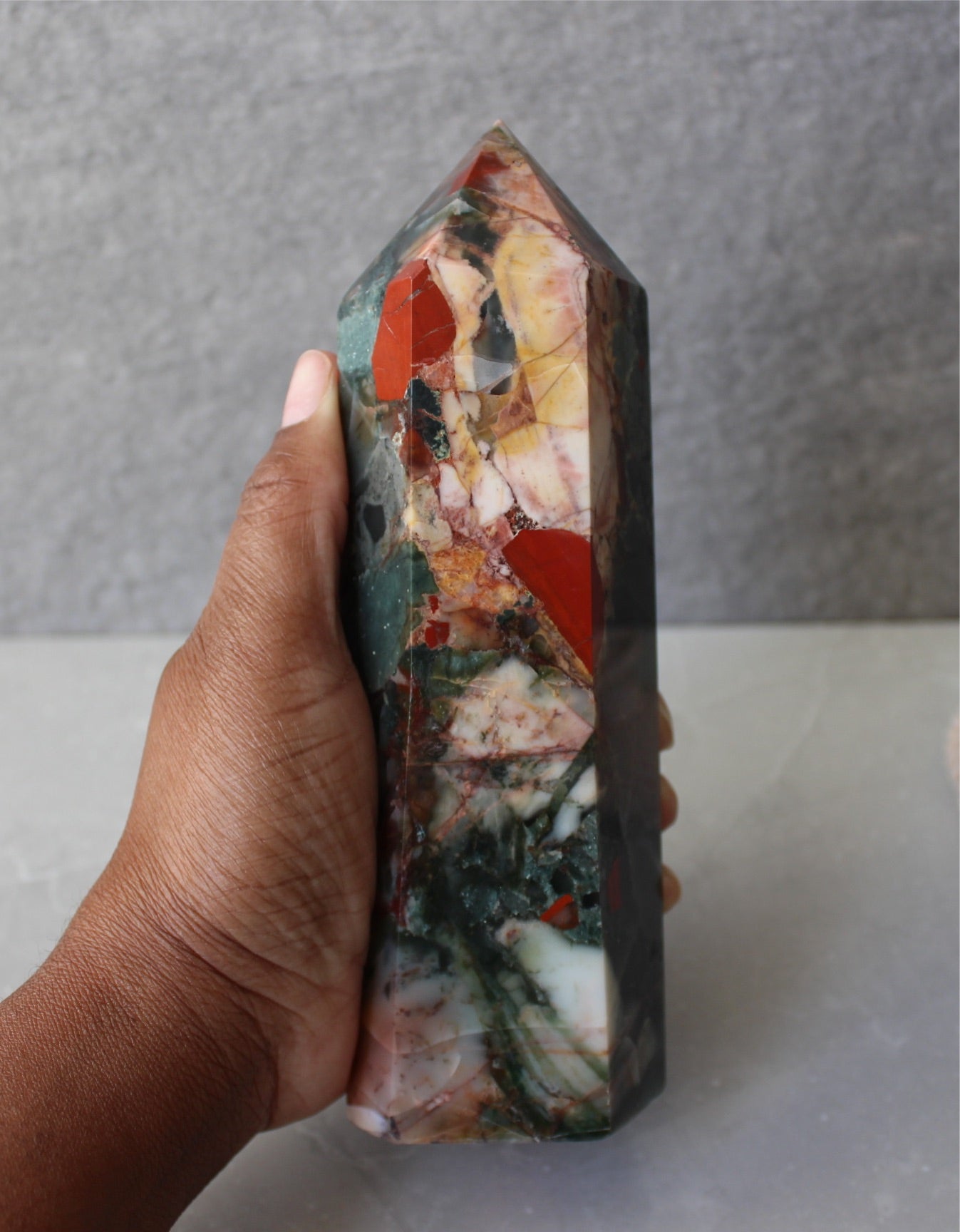 Large African Bloodstone Tower | African Bloodstone Point Tons of Soul