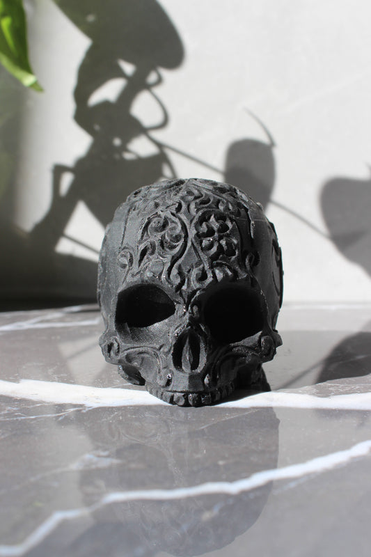 Matte Black Obsidian Sugar Skull | Crystal Skull | Tons of Soul