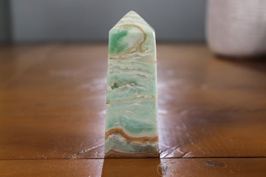Blue Aragonite / Caribbean Calcite Obelisk (6)