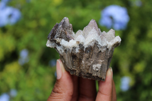 Dogtooth Calcite with Purple Fluorite Specimen