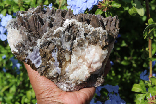 Dogtooth Calcite with Purple Fluorite Specimen