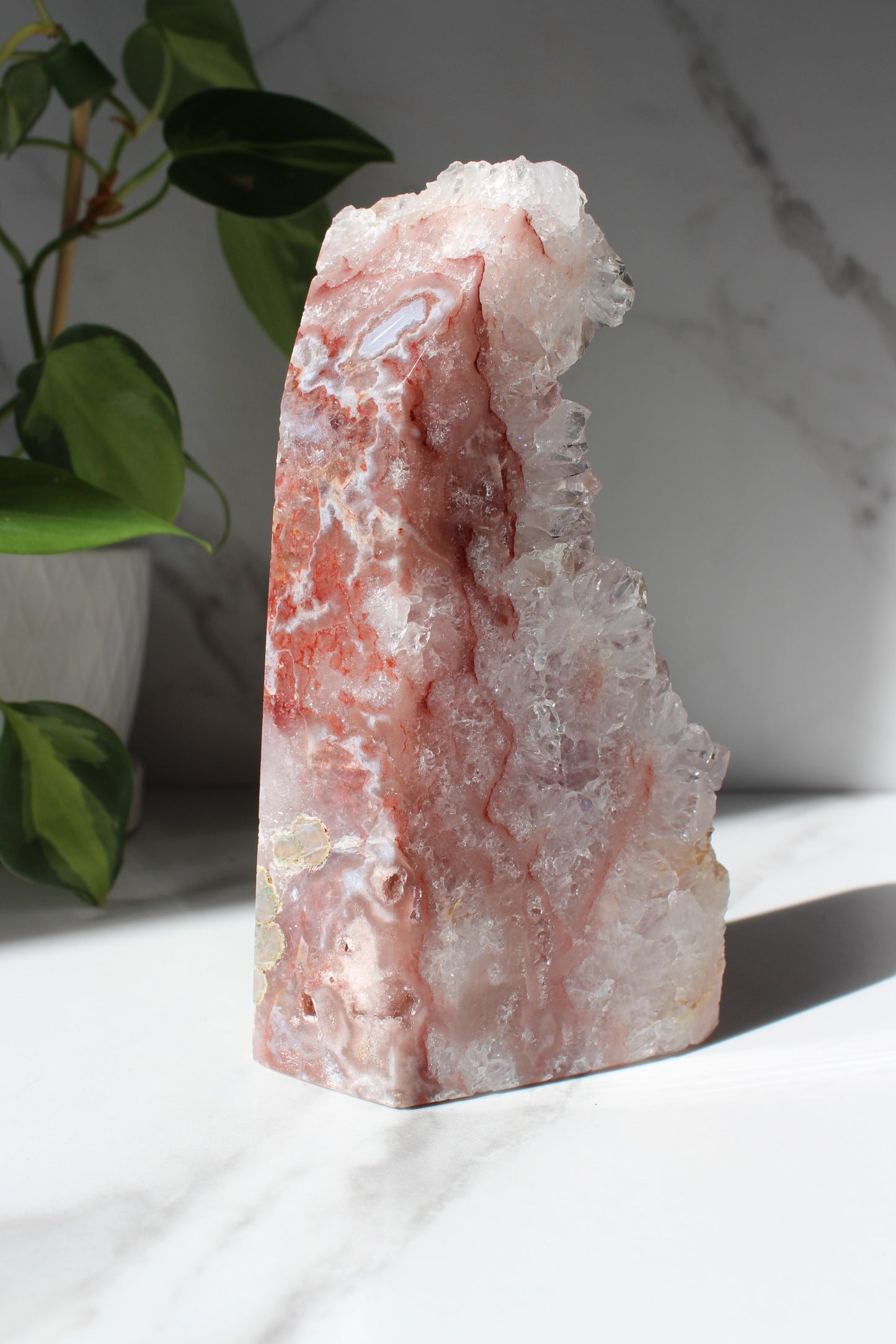 Extra Grade Druzy Pink Amethyst with Red Banding Tower Freeform | Crystal Tower Freeform | Tons of Soul Crystals