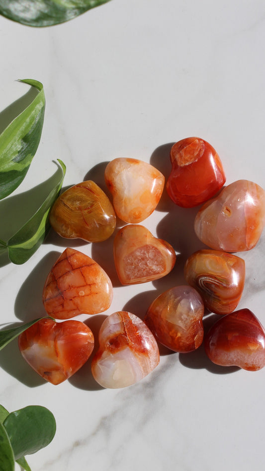 Carnelian Heart | Polished Crystal Heart | Tons of Soul