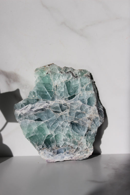Green and Blue Fluorite Slab | Fluorite Slab |  Tons of Soul